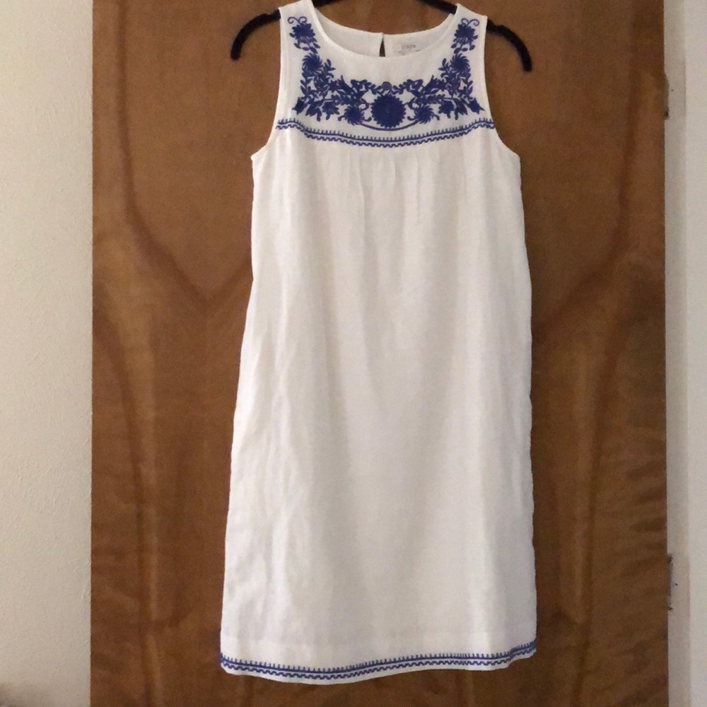 J Crew Mexican-style embroidered dress